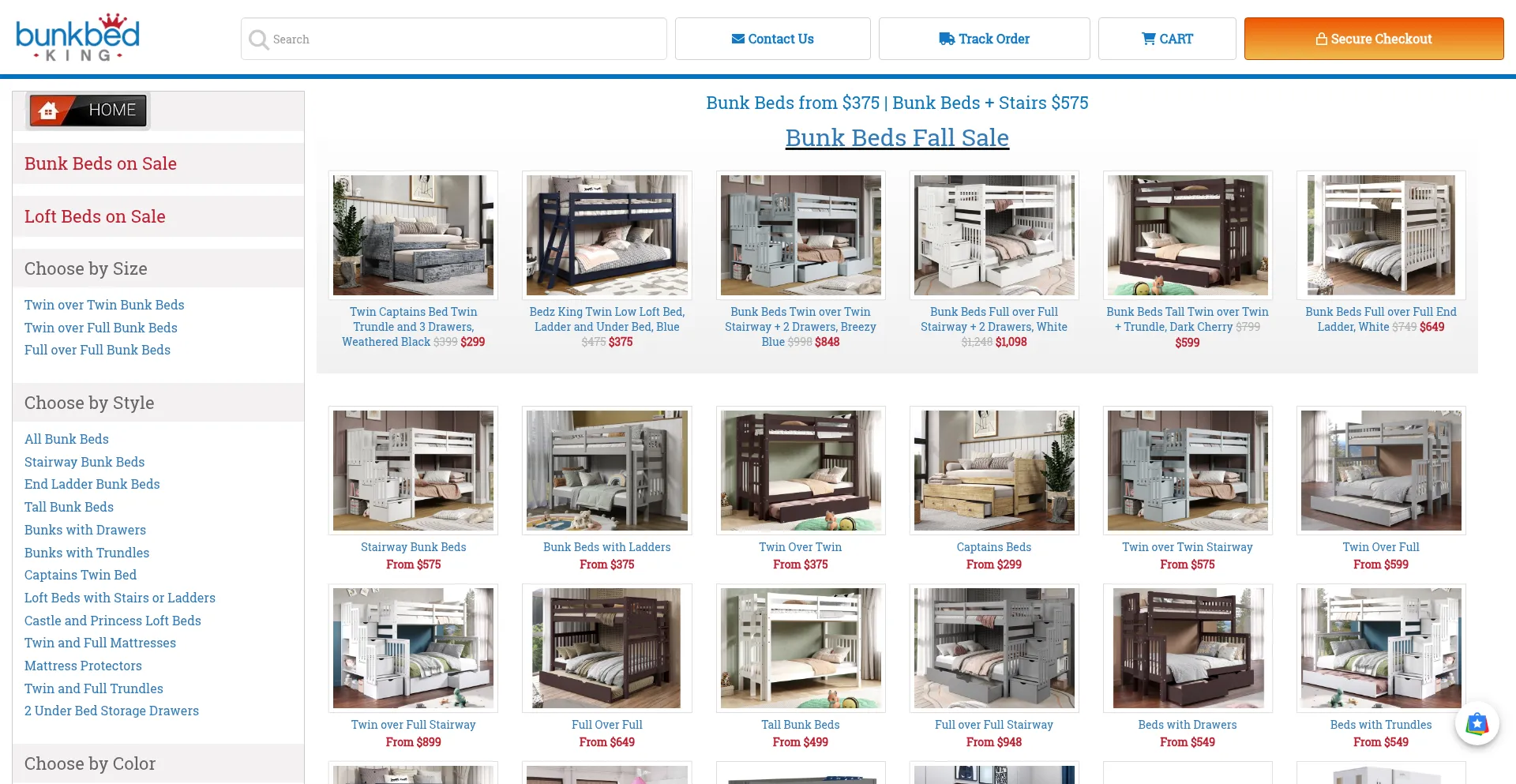 Bunkbedking.com Screenshot