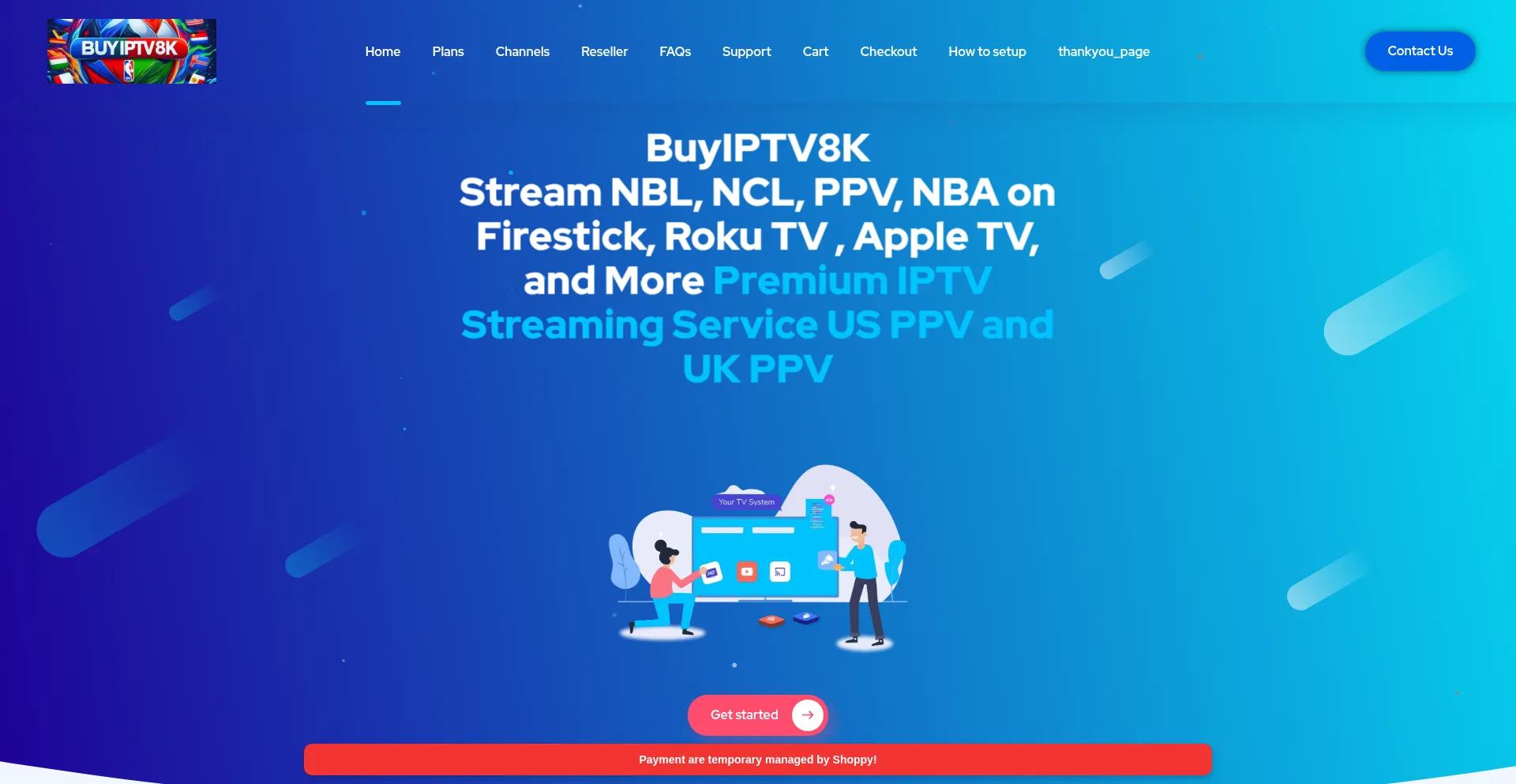 Website screenshot of Buyiptv8k.com