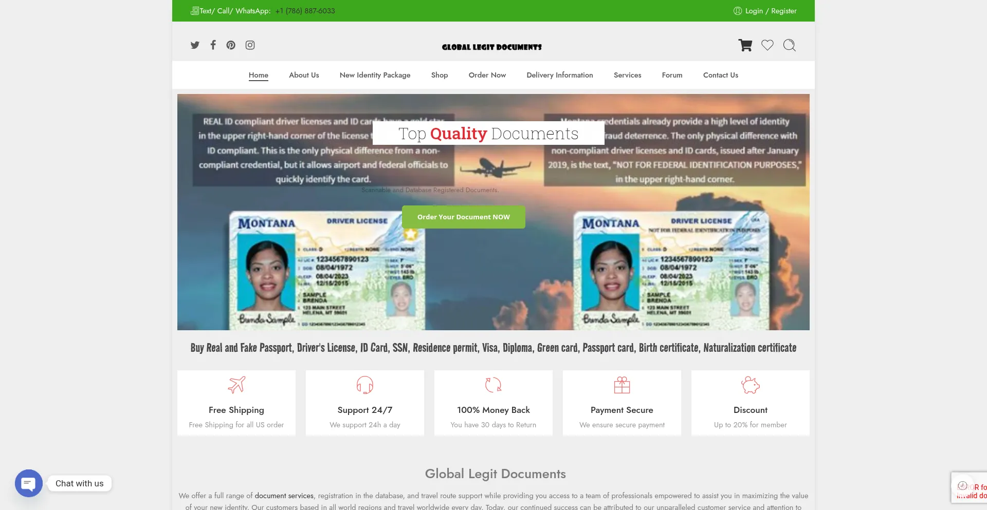 Website screenshot of Buylegitdocsonline.com