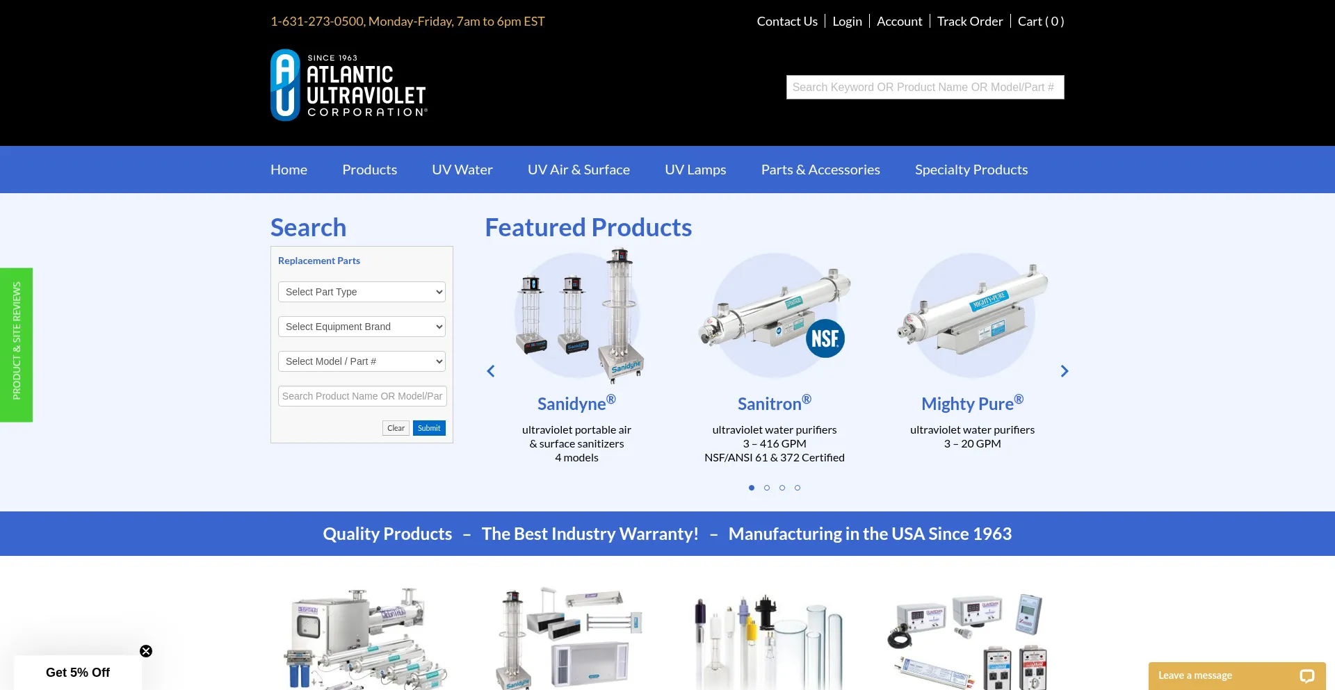 Website screenshot of Buyultraviolet.com