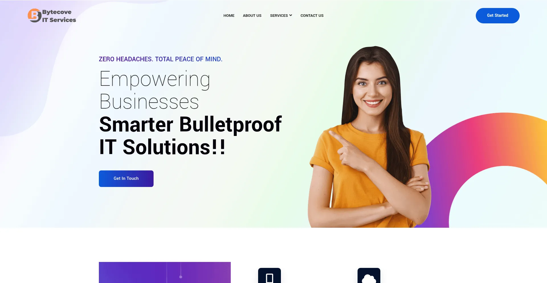 Website screenshot of Bytecoveitservices.com