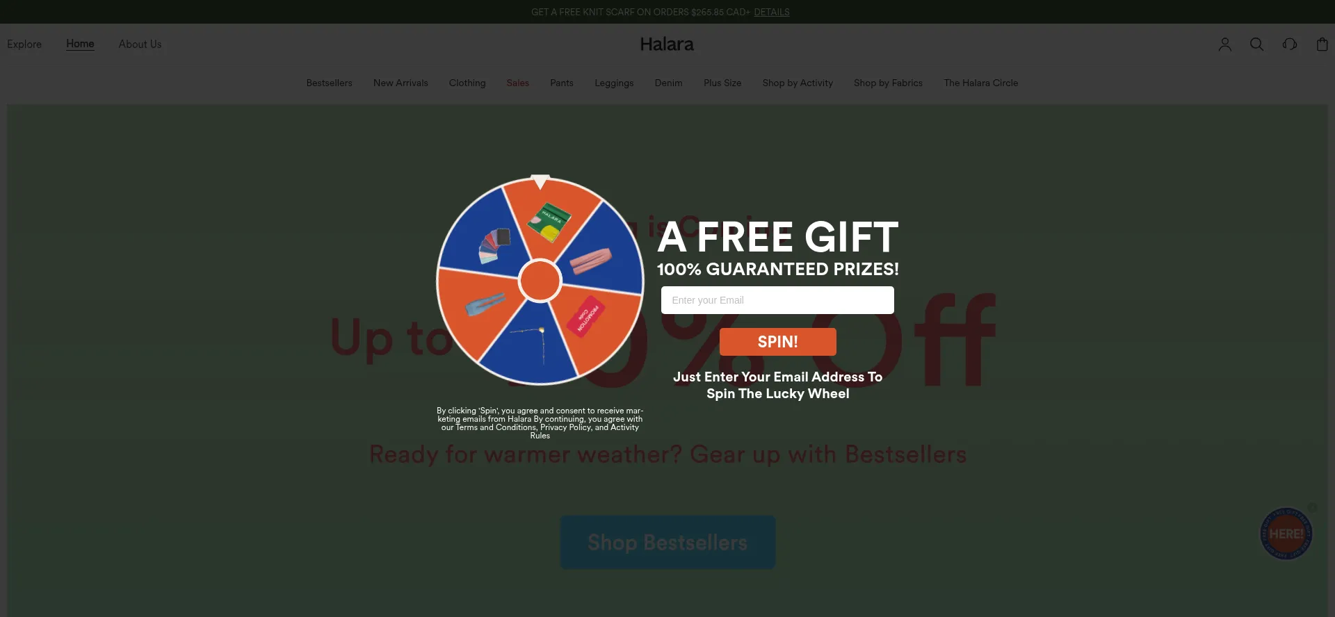 Website screenshot of Ca.thehalara.com