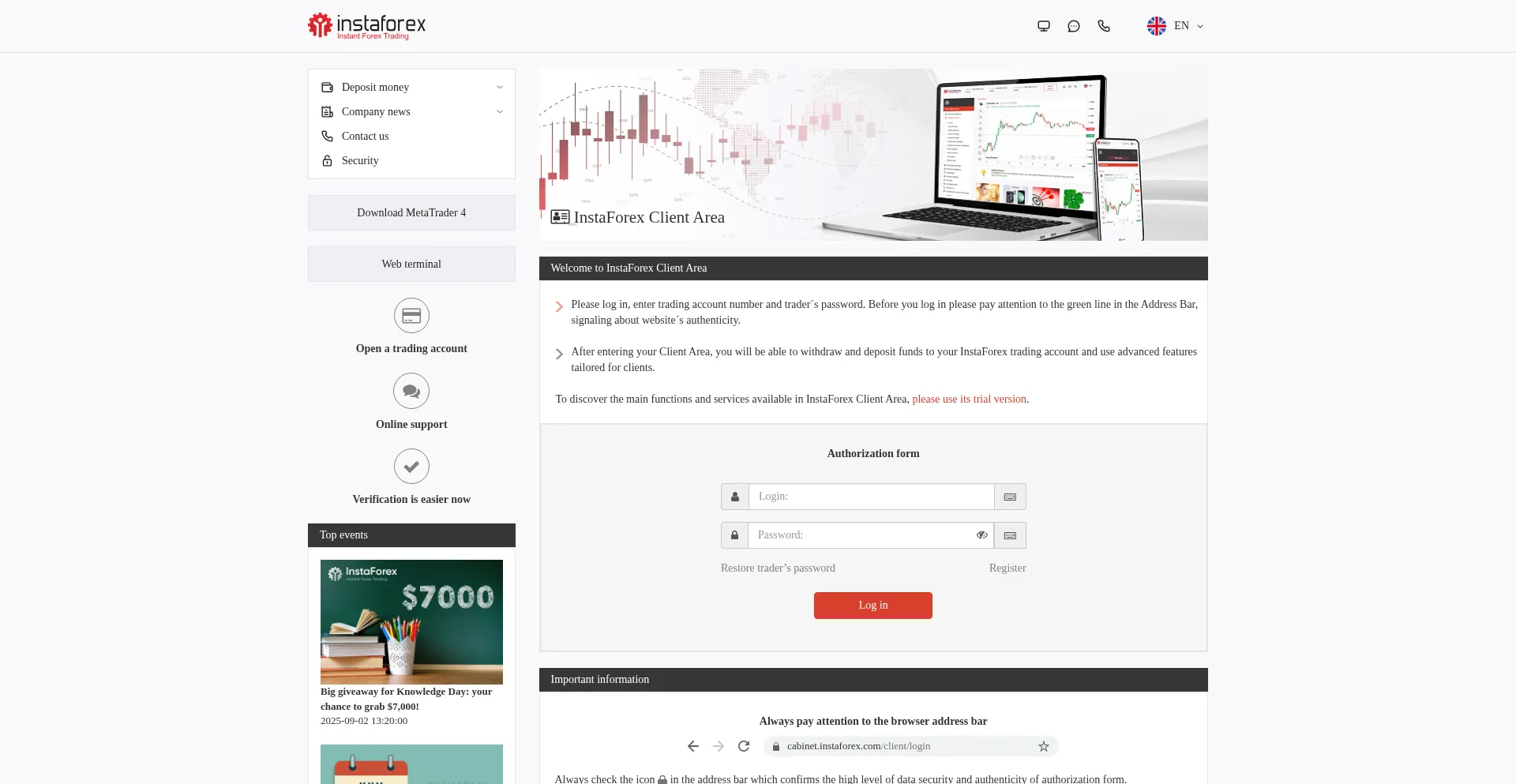 Ist Cabinet.instaforex.com sicher und vertrauenswürdig?