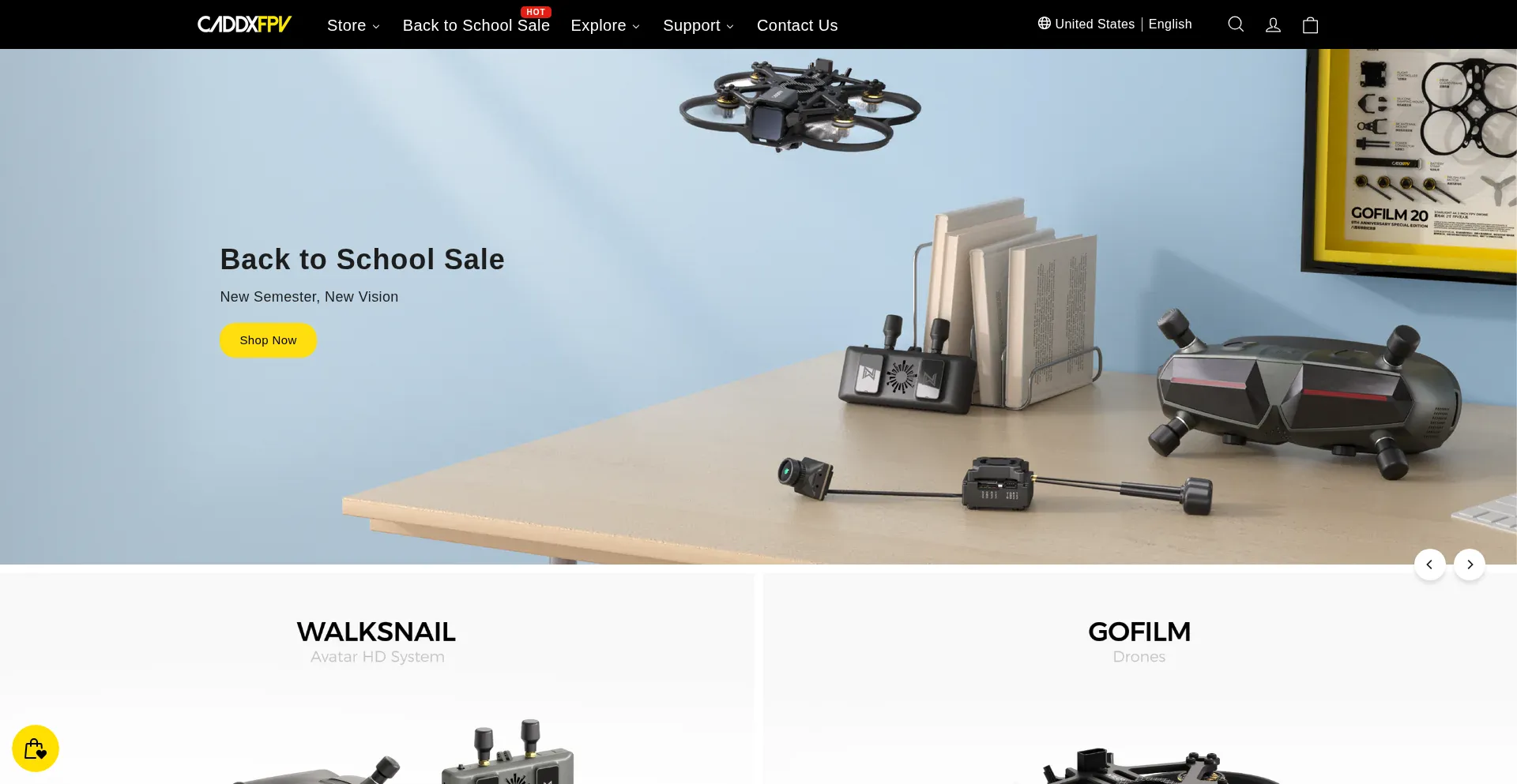 Website screenshot of Caddxfpv.com