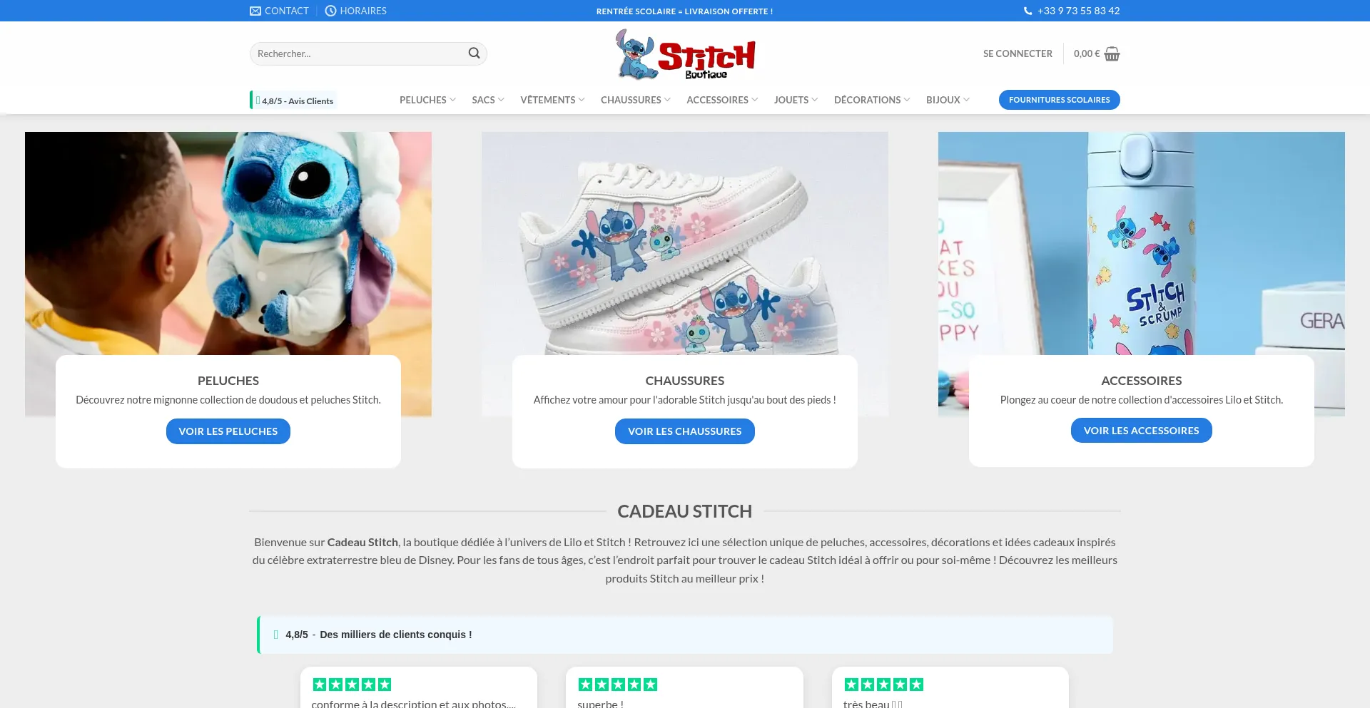 Website screenshot of Cadeau-stitch.com