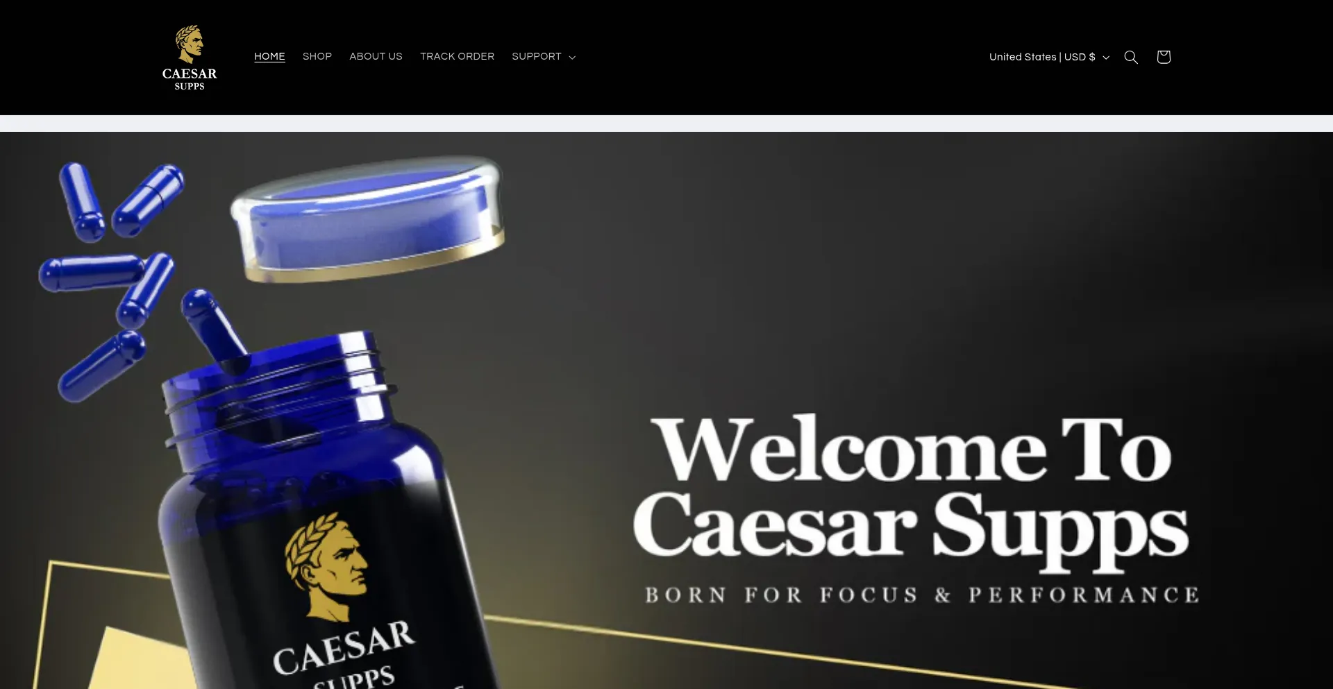 Website screenshot of Caesarsupps.com.au