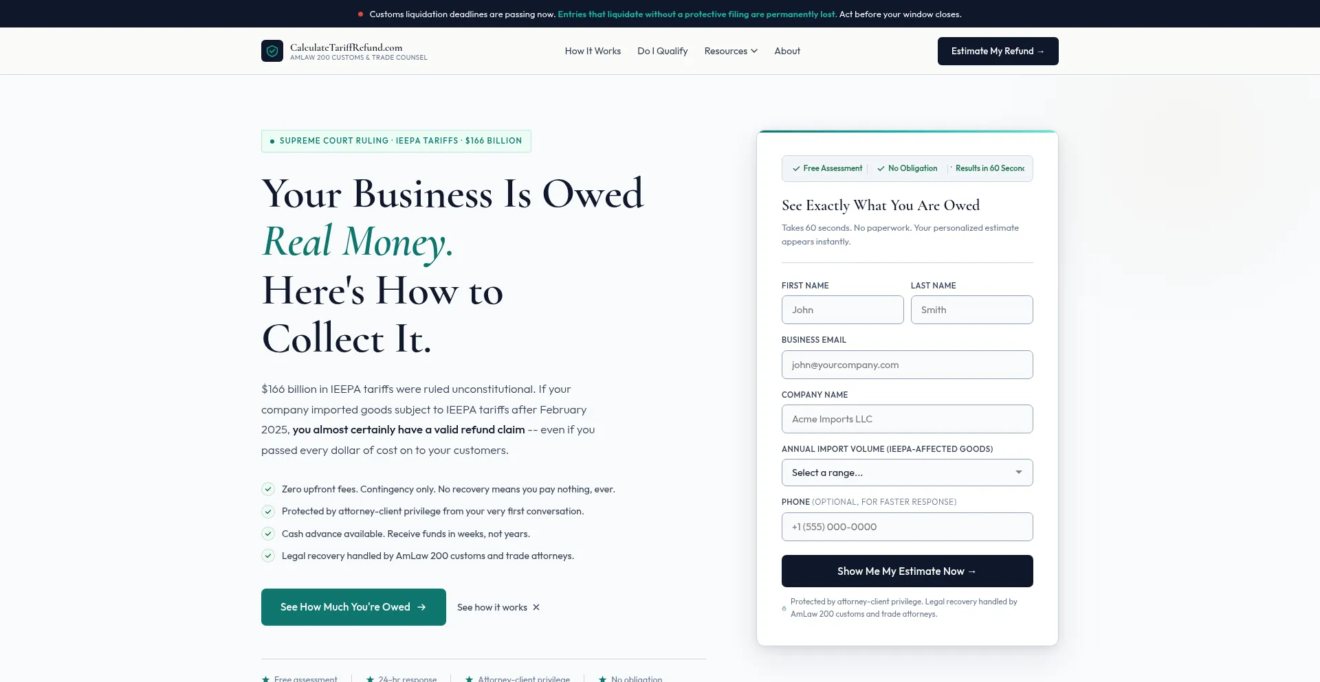 Calculatetariffrefund.com