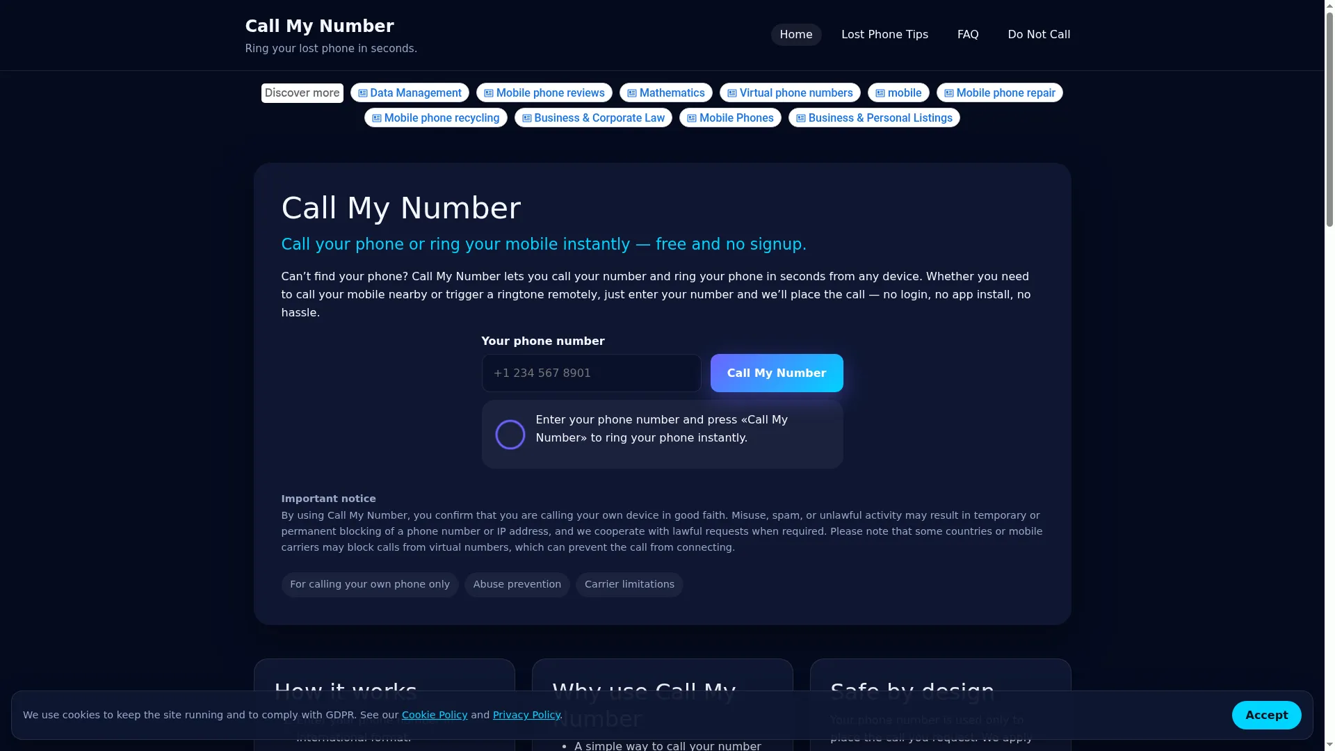 Callmynumber.org