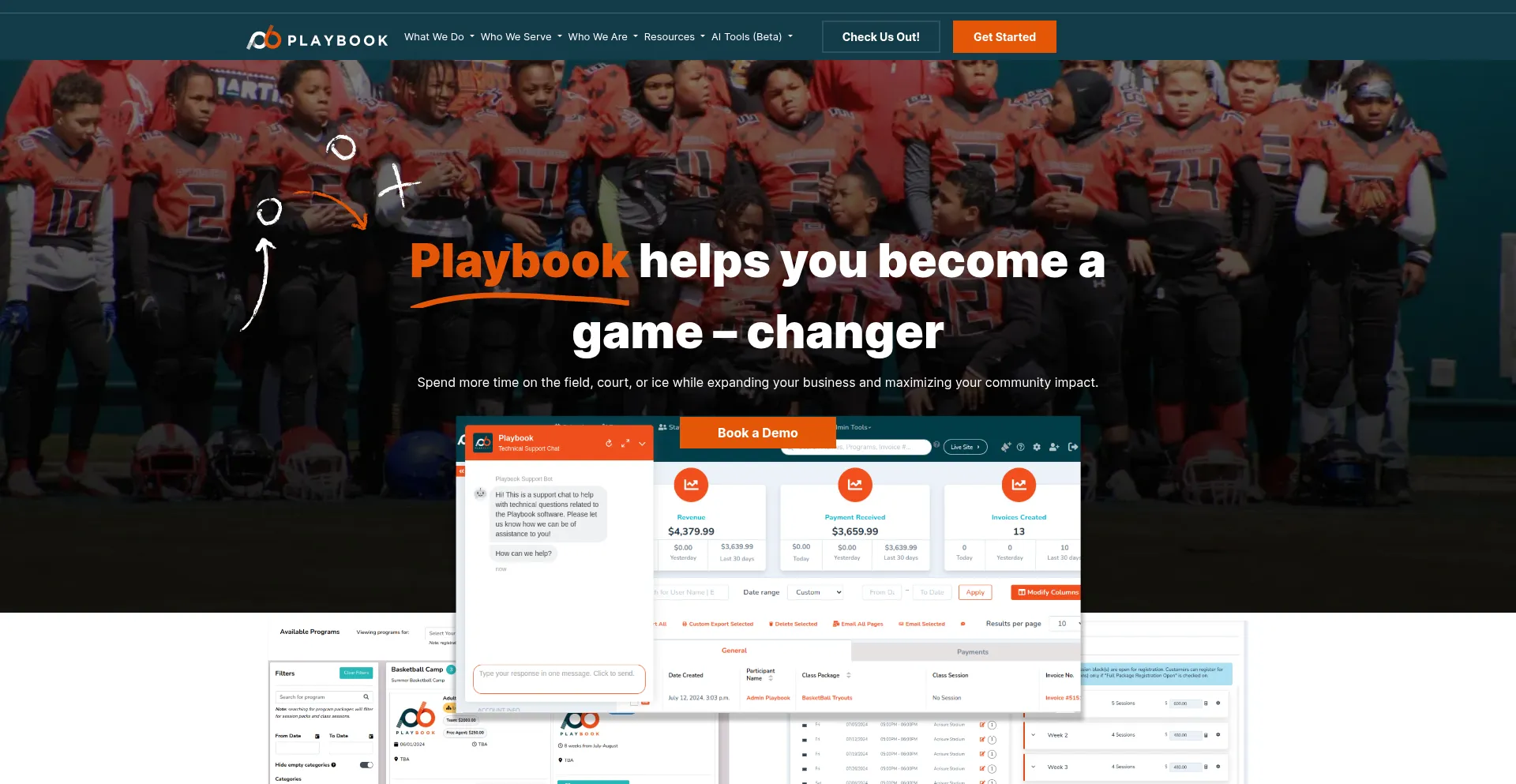 Website screenshot of Callplaybook.com