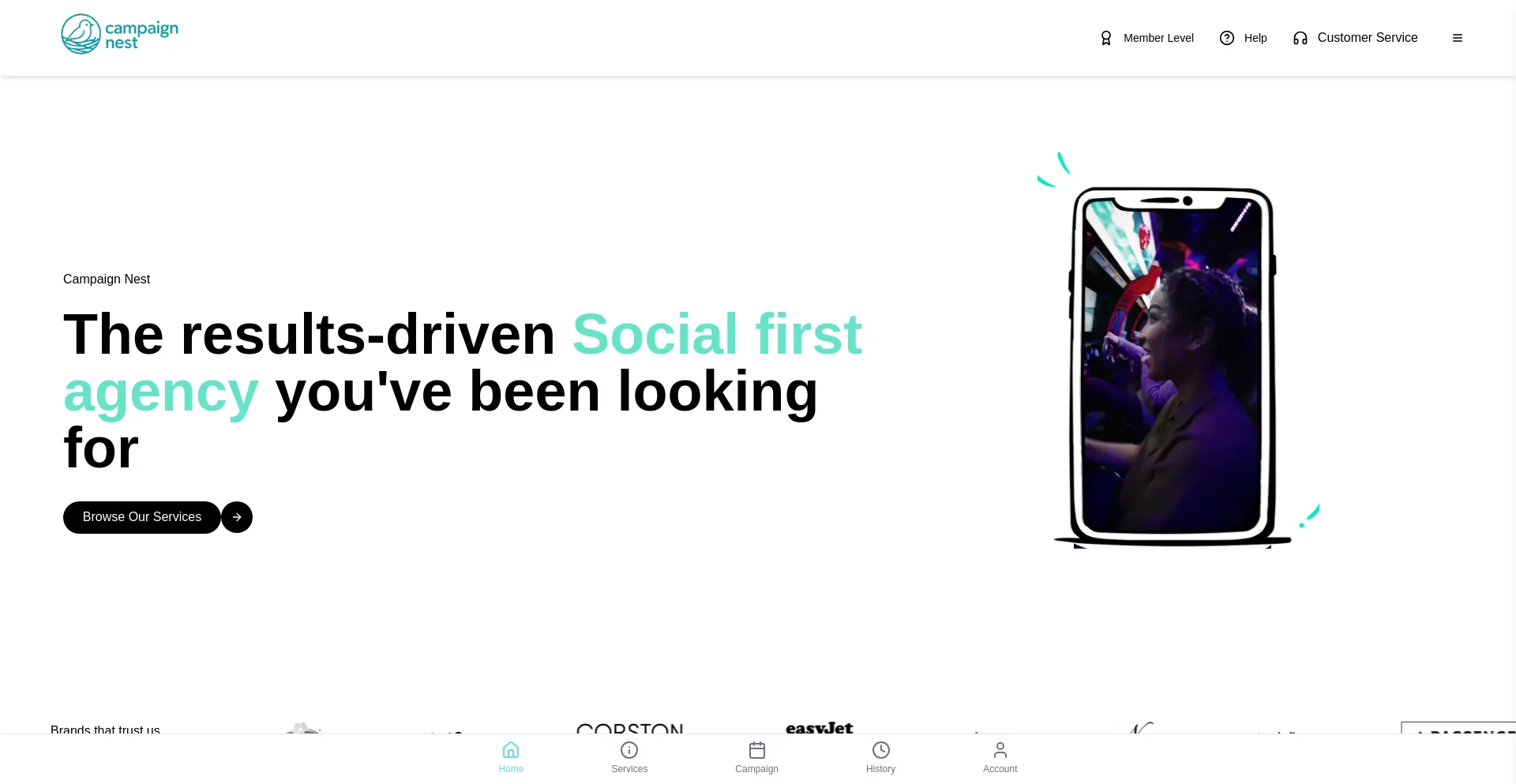 Website screenshot of Campaignnest.site