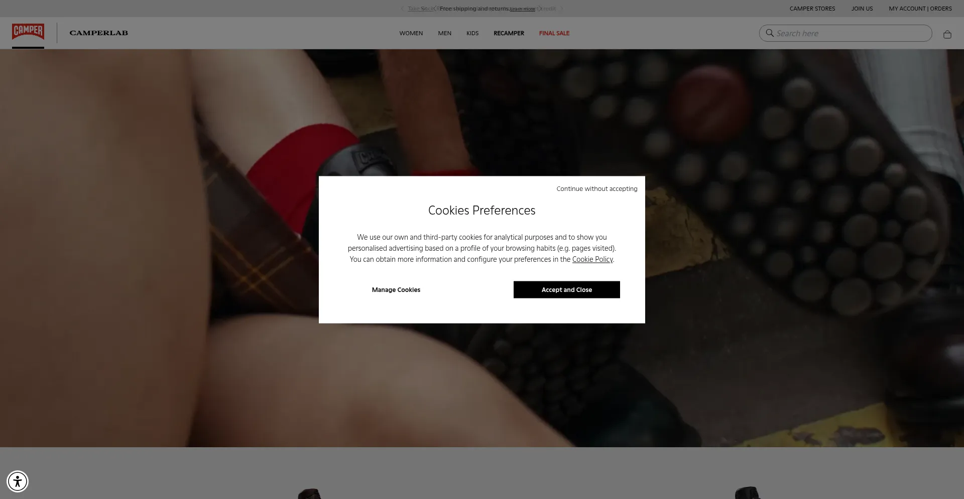 Campesrshoesworld.com Screenshot