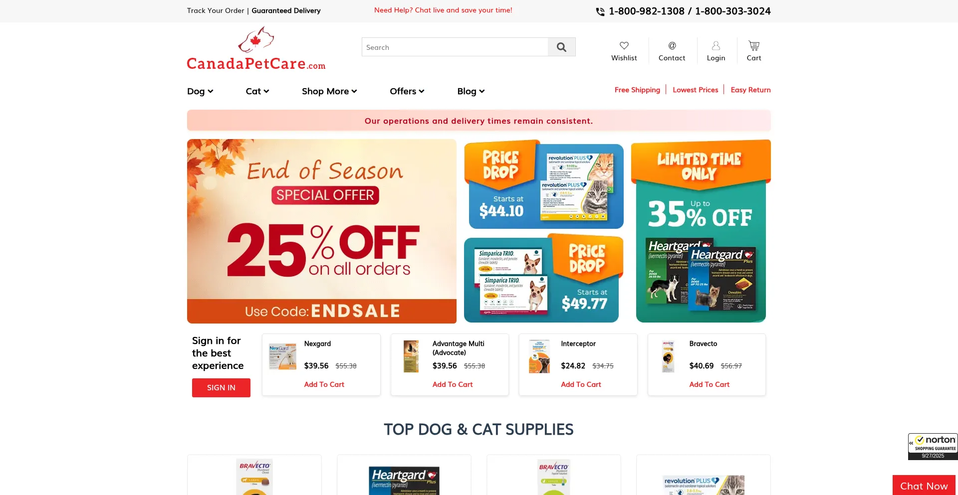 Canadapetcare.com Screenshot