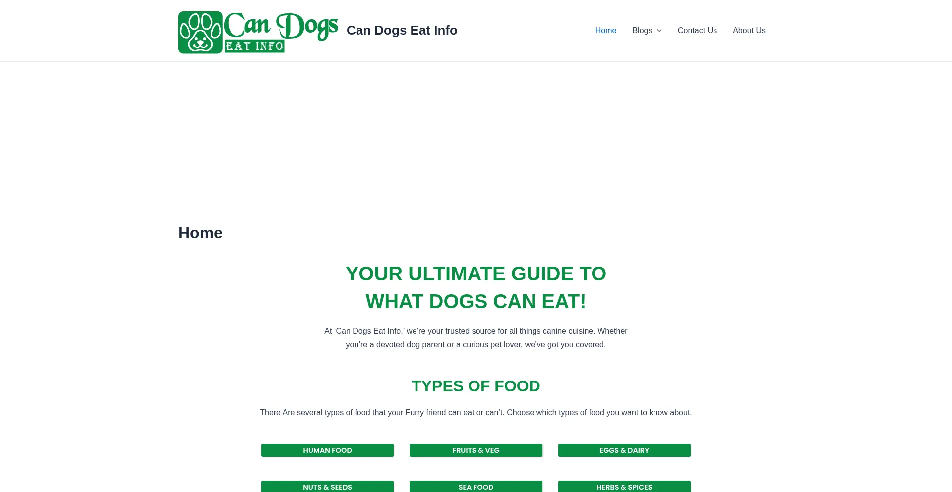 Website screenshot of Candogseatinfo.com