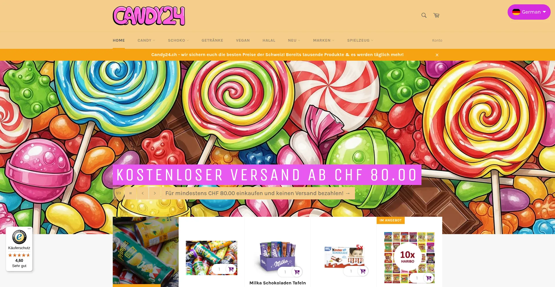 Candy24.ch Screenshot