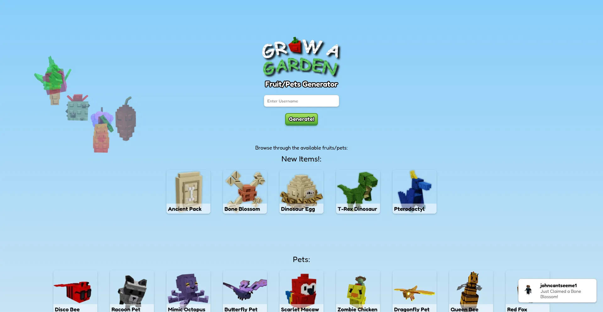 Website screenshot of Candyblossom4u.pages.dev