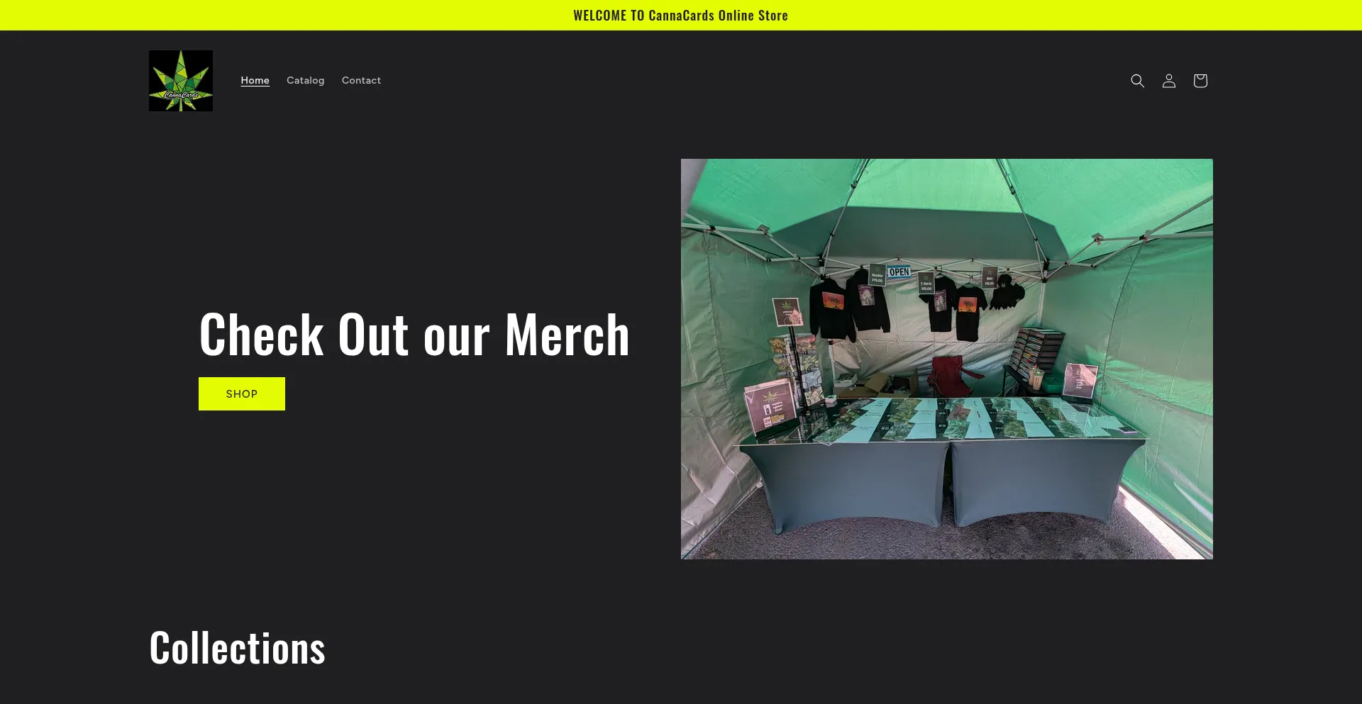Website screenshot of Cannacards.us