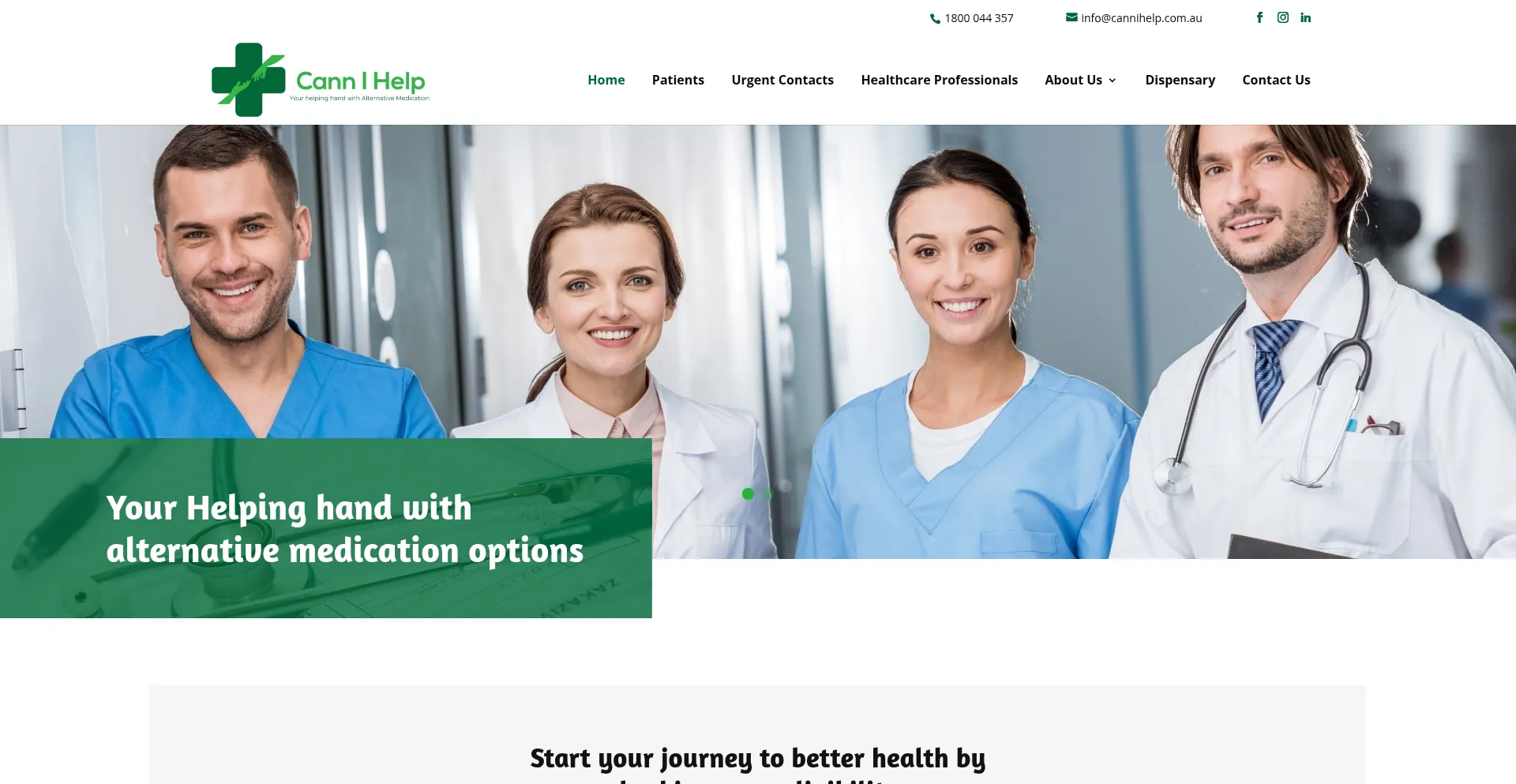 Website screenshot of Cannihelp.com.au
