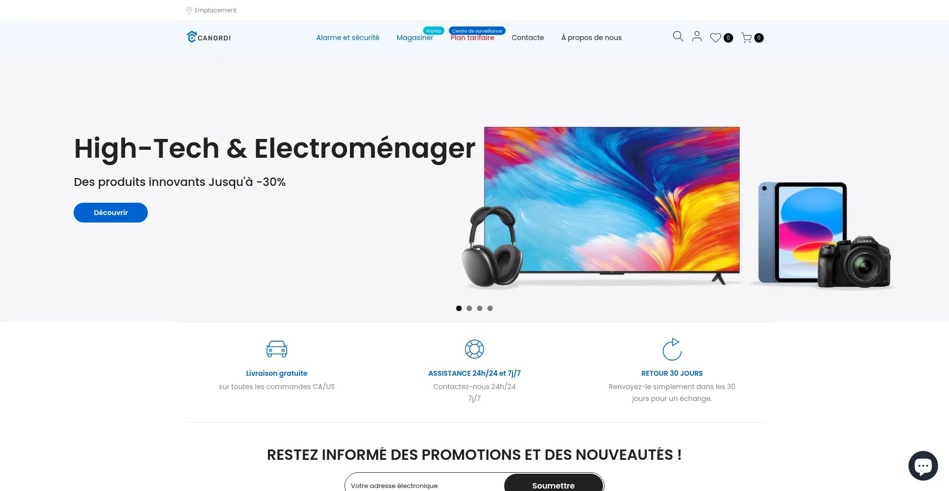 Website screenshot of Canordi.com