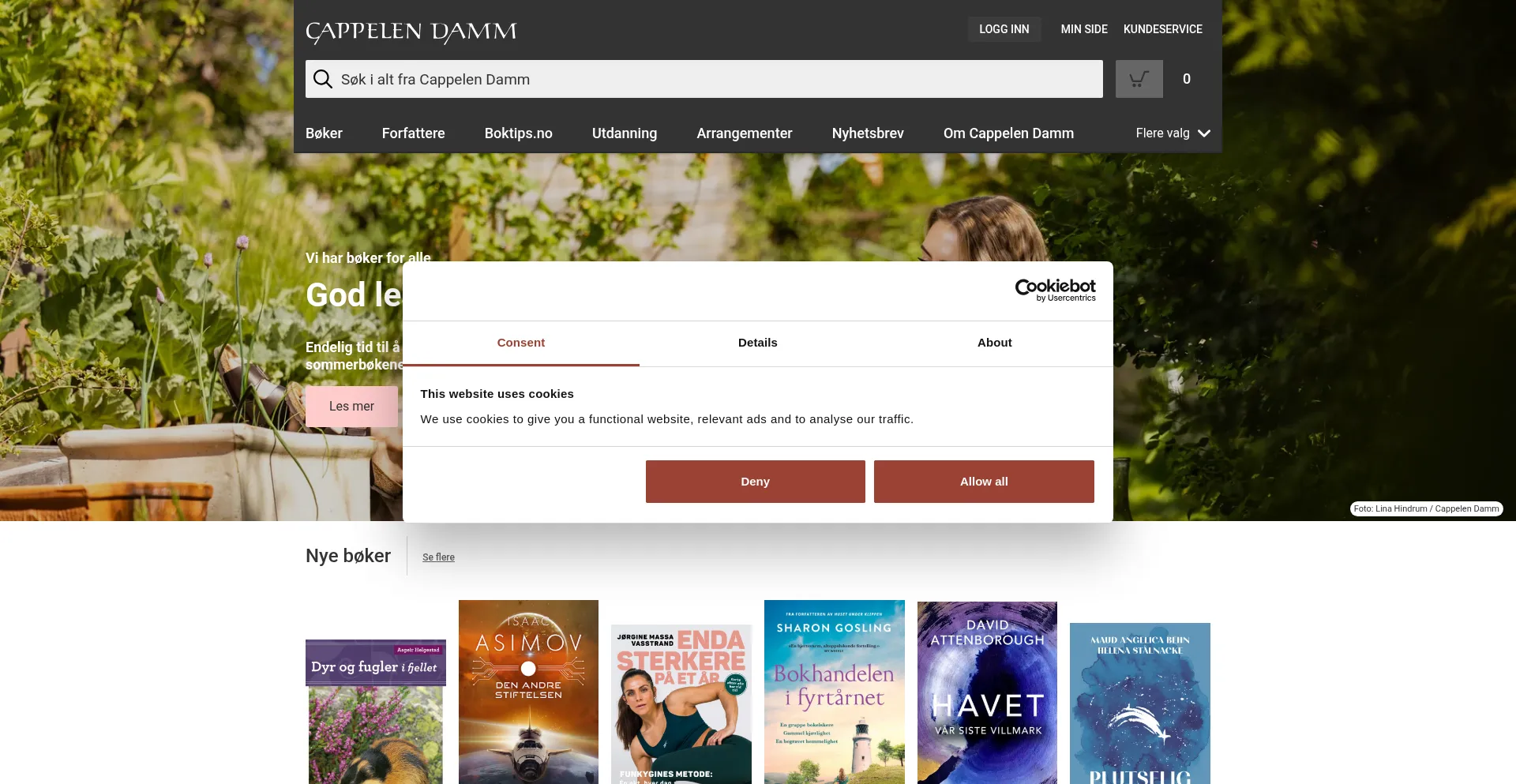 Website screenshot of Cappelendamm.no