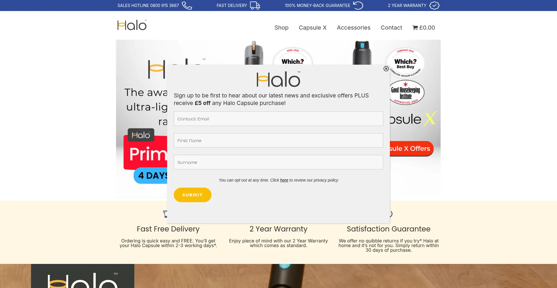 Website screenshot of Capsuleclean.com