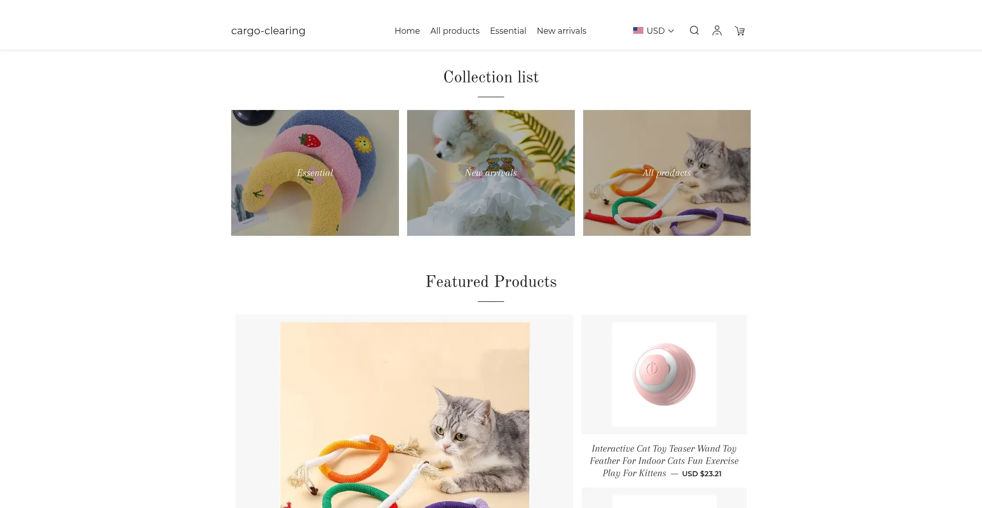 Website screenshot of Cargo-clearing.com