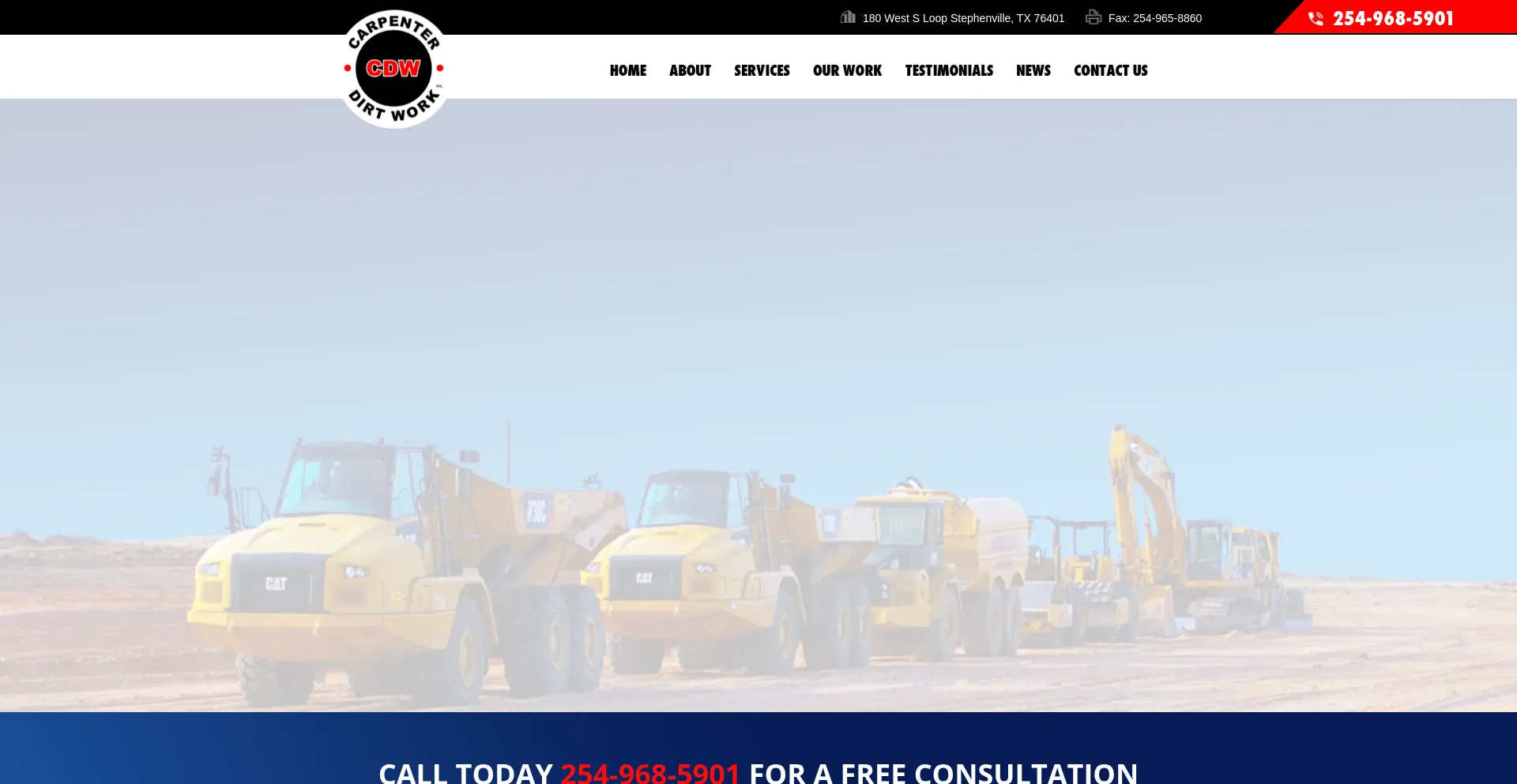 Website screenshot of Carpenterdirtwork.com