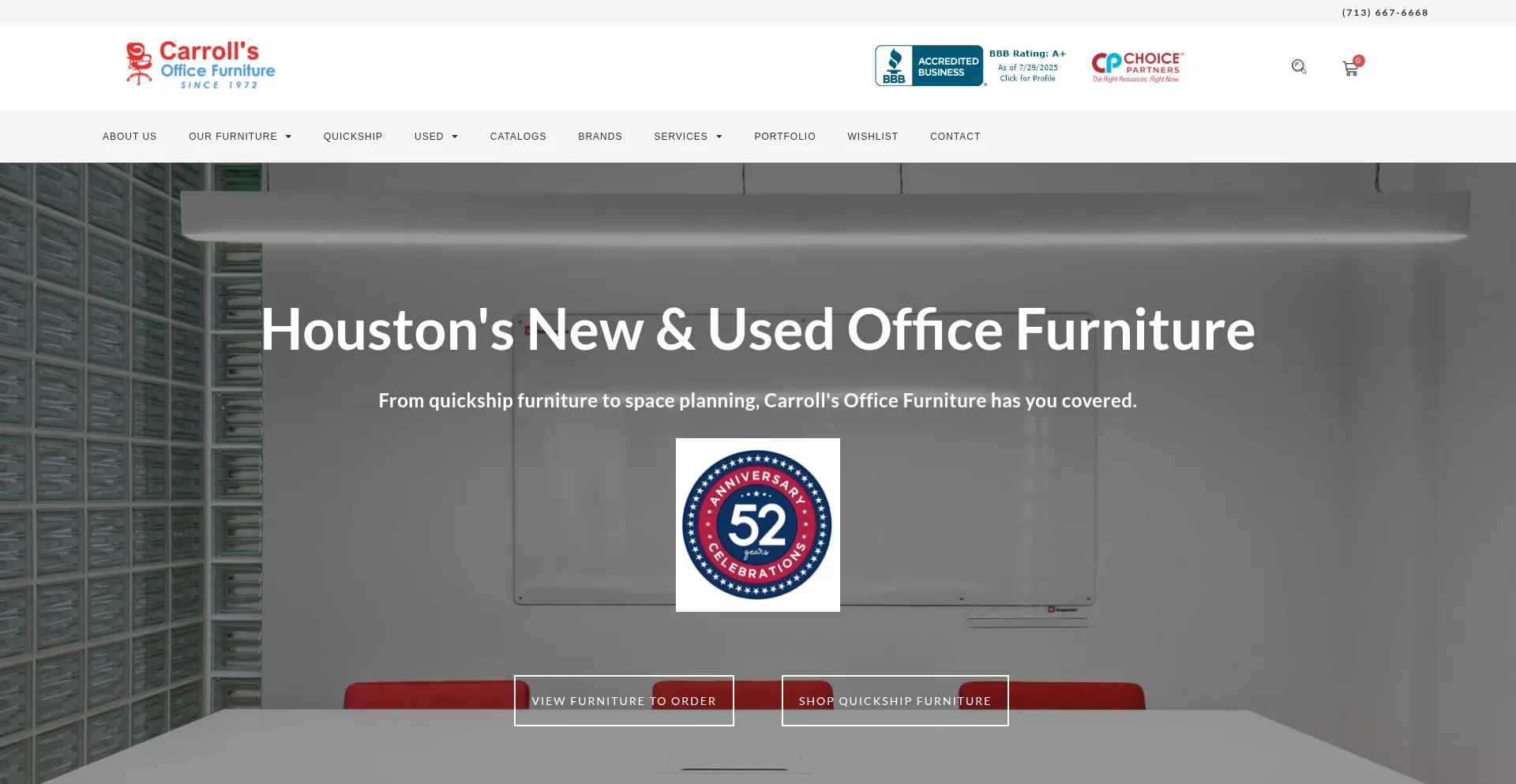Website screenshot of Carrolls.com