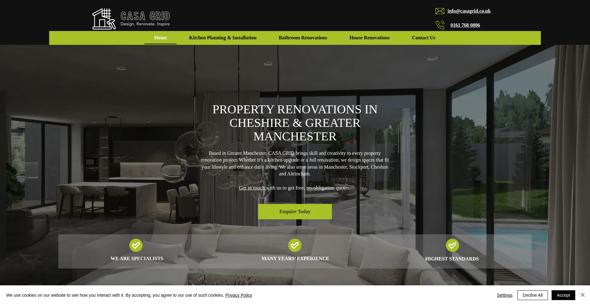 Website screenshot of Casa-grid.co.uk