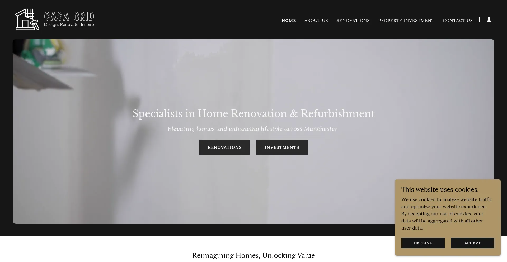 Website screenshot of Casagrid.co.uk