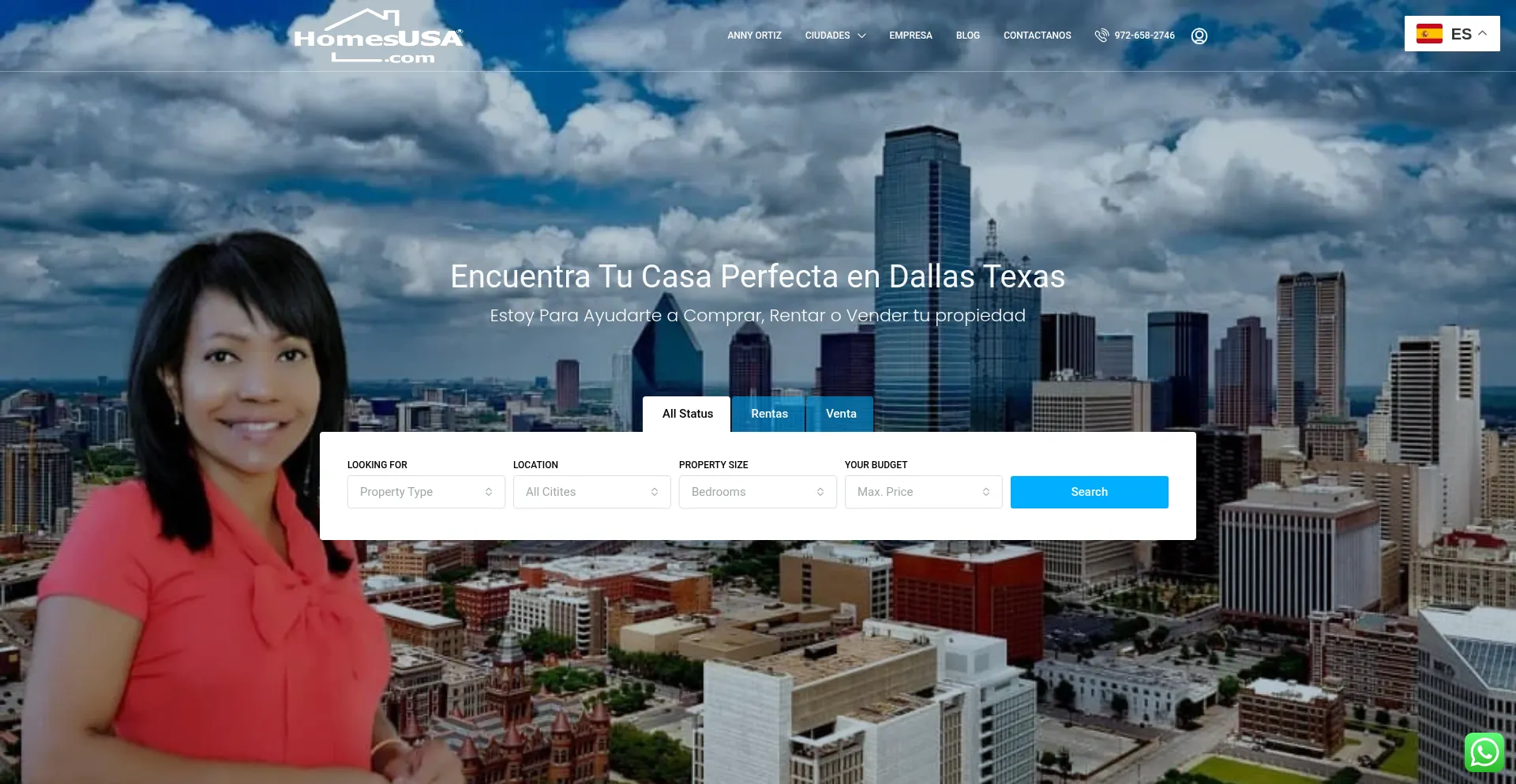 Website screenshot of Casasdallas.com