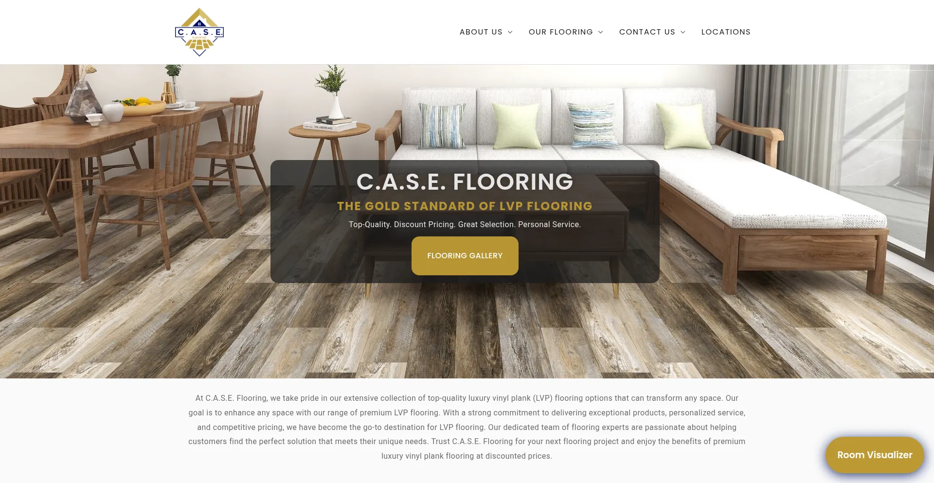 Website screenshot of Casediscountflooring.com