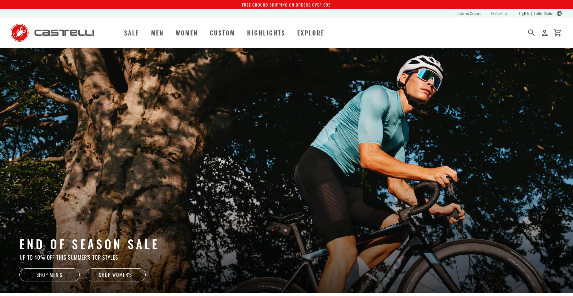 Website screenshot of Castelli-cycling.com