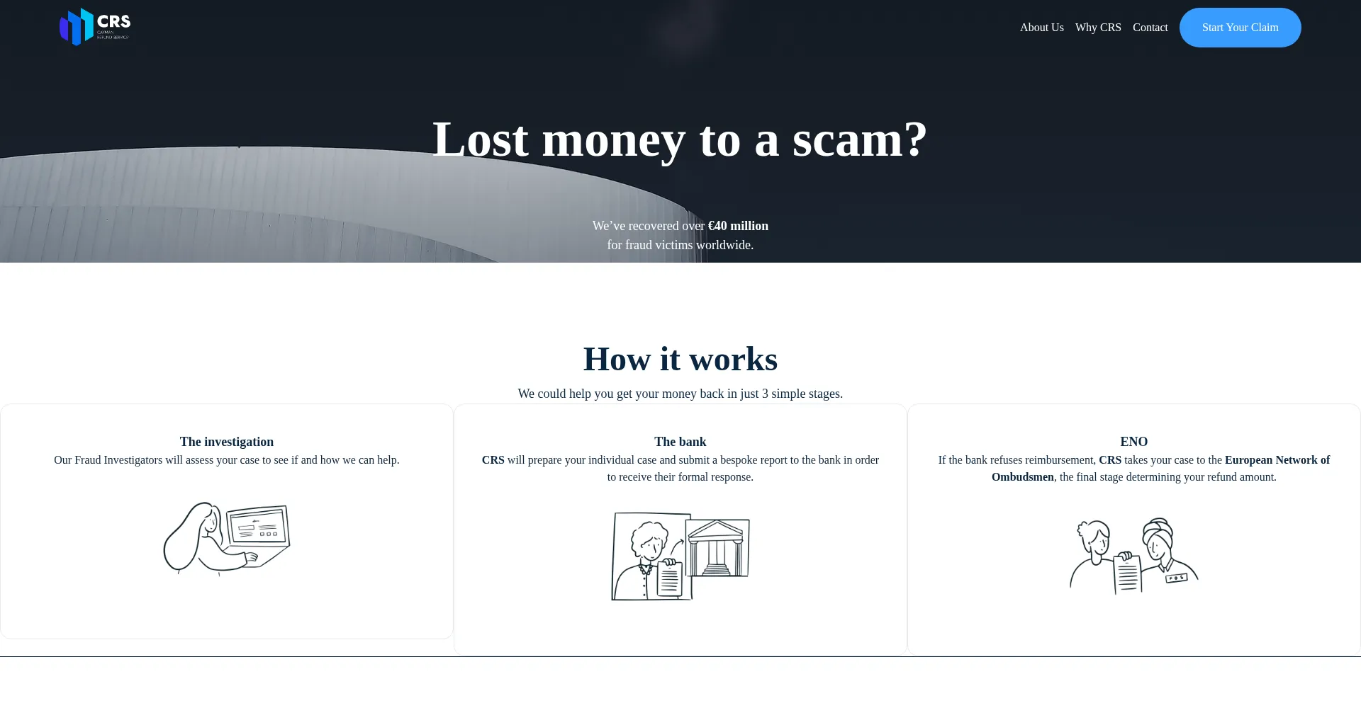 Website screenshot of Caymanrefund.net