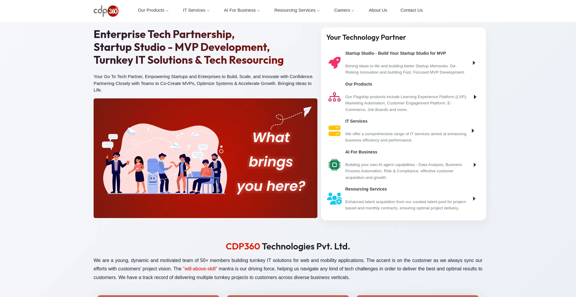 Website screenshot of Cdp360.com