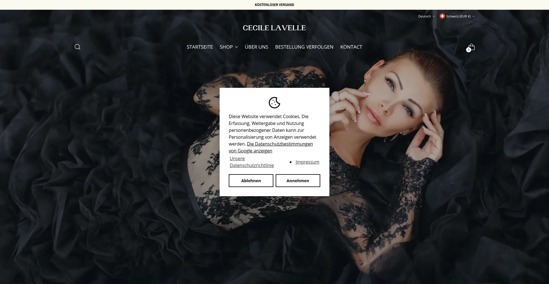 Website screenshot of Cecilelavelle.com