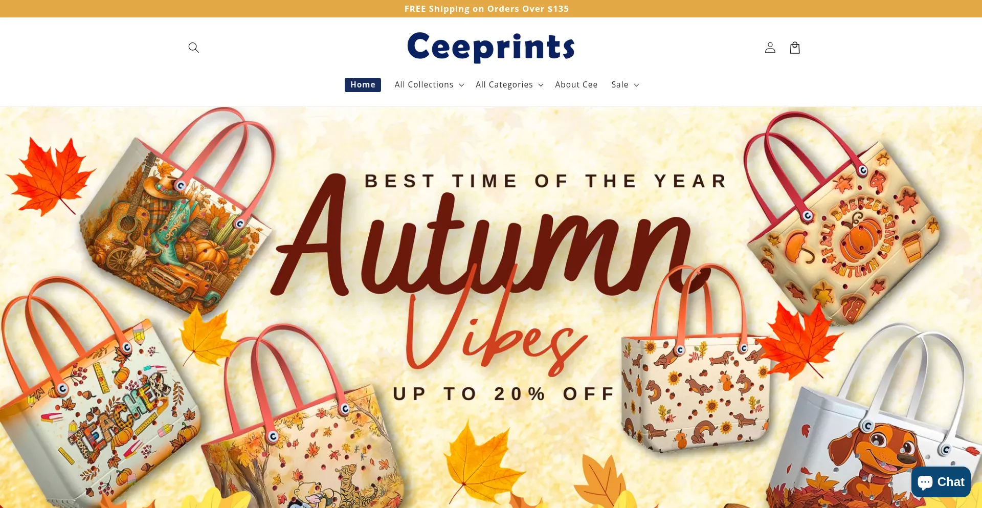 Website screenshot of Ceeprints.com