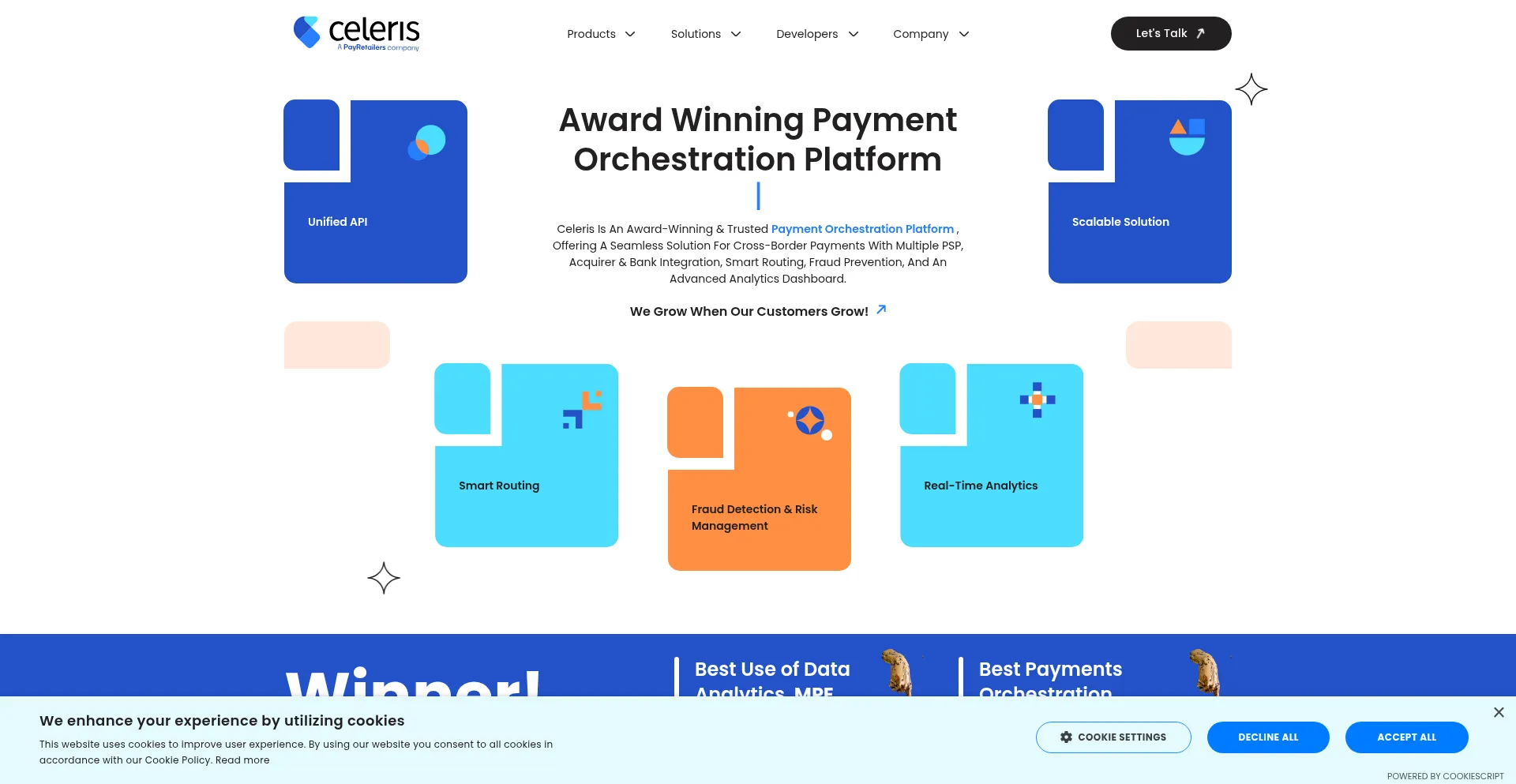 Website screenshot of Celerispay.com