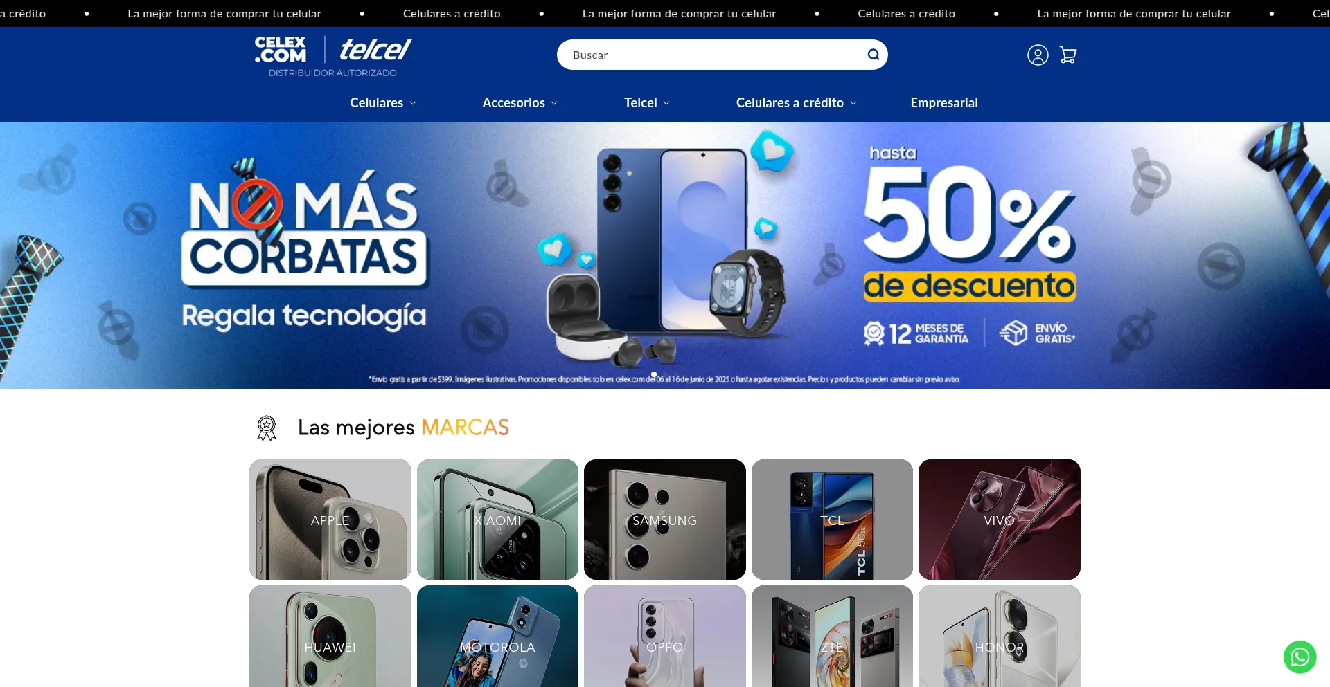 Website screenshot of Celex.com
