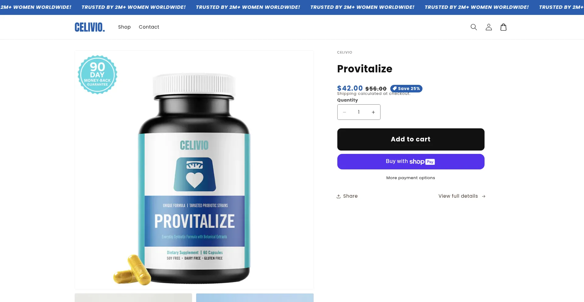 Website screenshot of Celivio.com