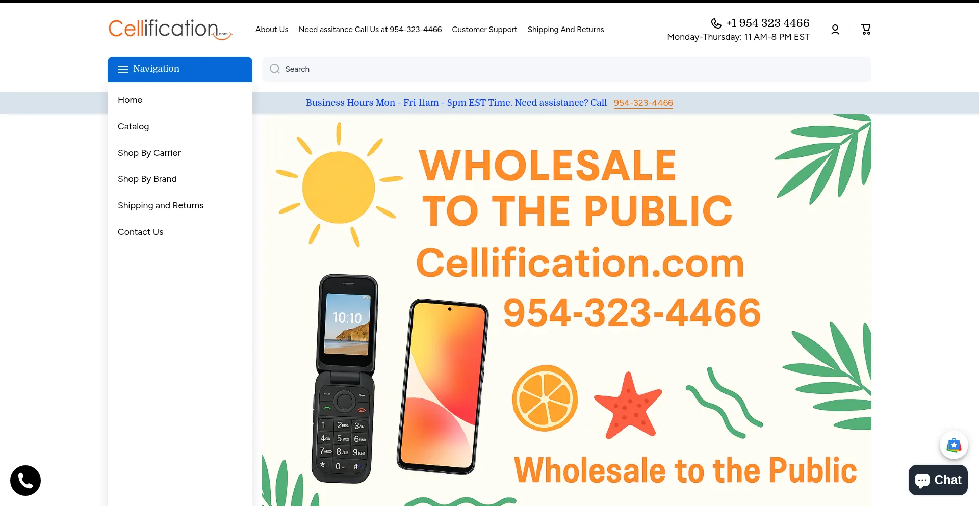 Website screenshot of Cellification.com