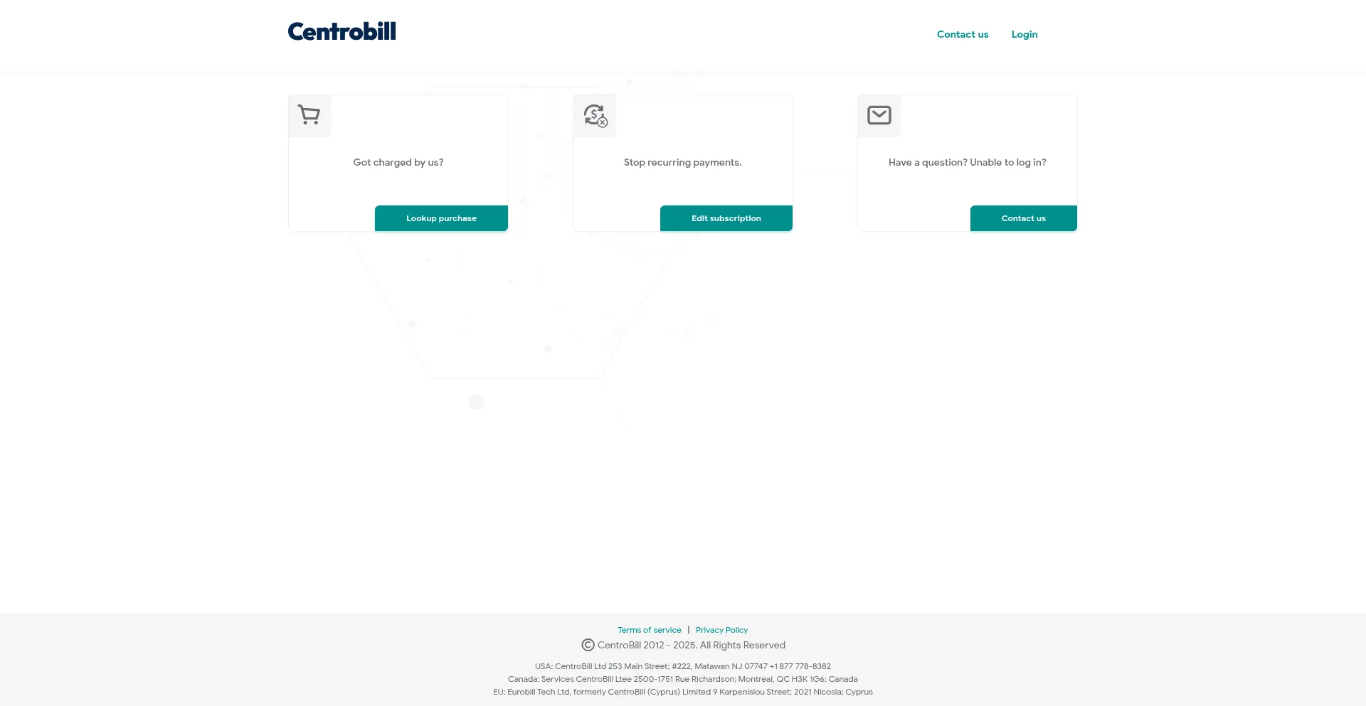 Website screenshot of Centrohelp.com