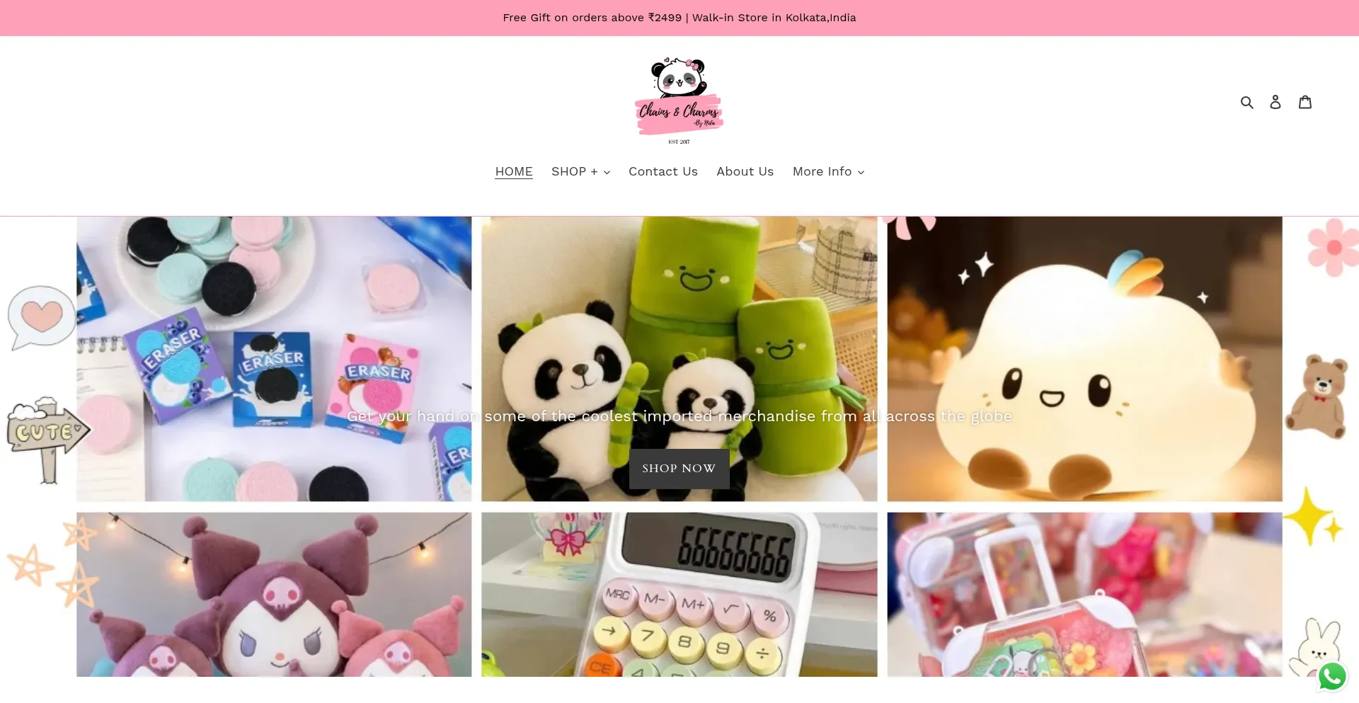 Website screenshot of Chainsandcharms.in
