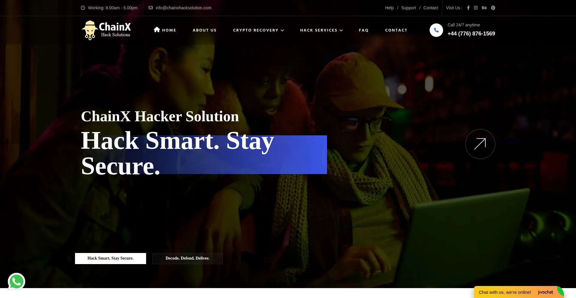 Chainxhacksolution.com Screenshot