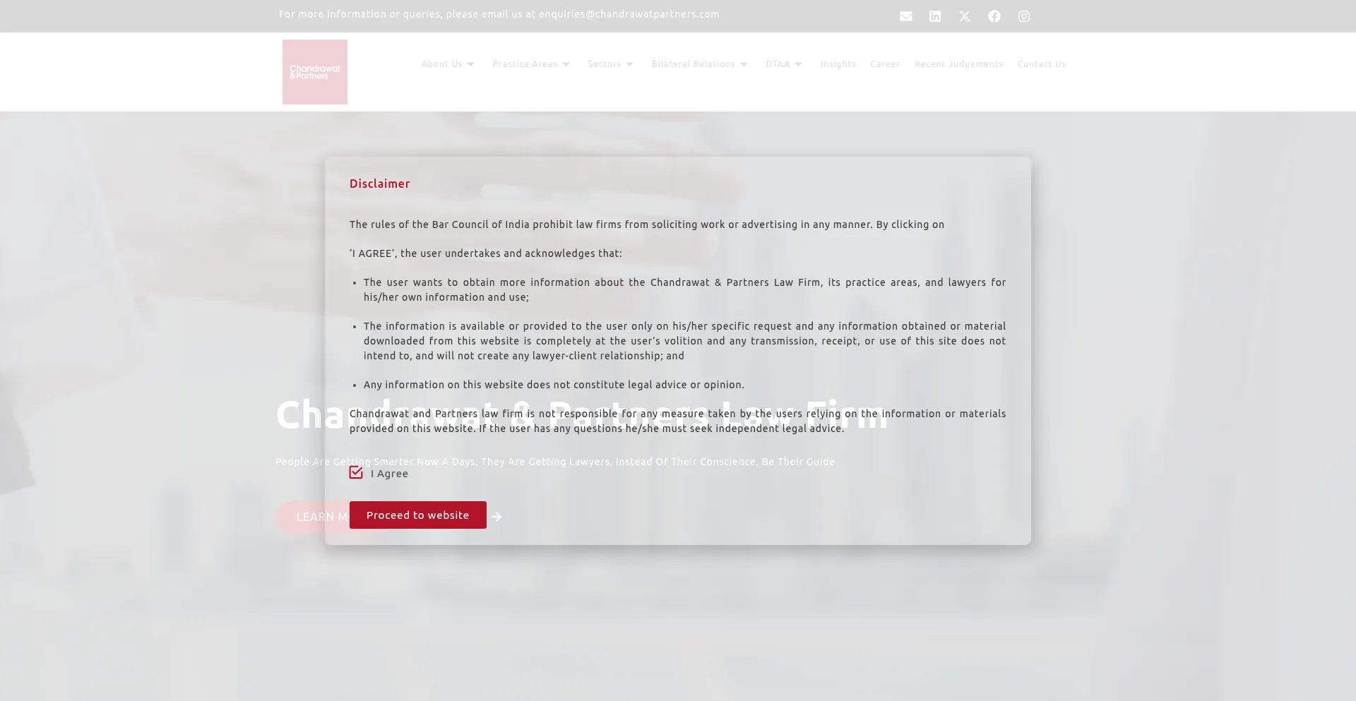 Website screenshot of Chandrawatpartners.co