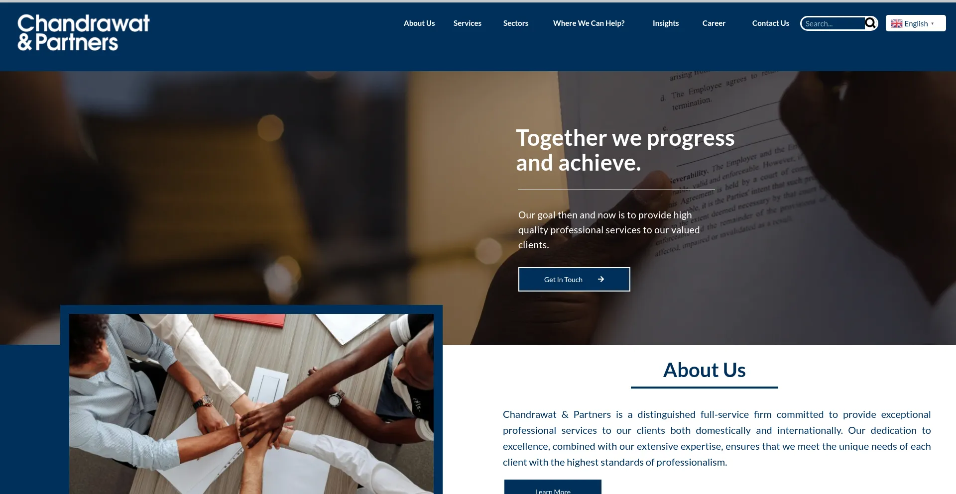 Website screenshot of Chandrawatpartners.com