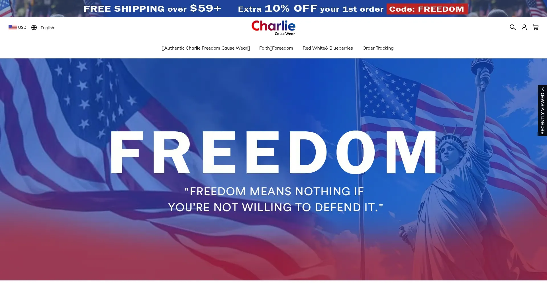 Charliecausewear.com Screenshot