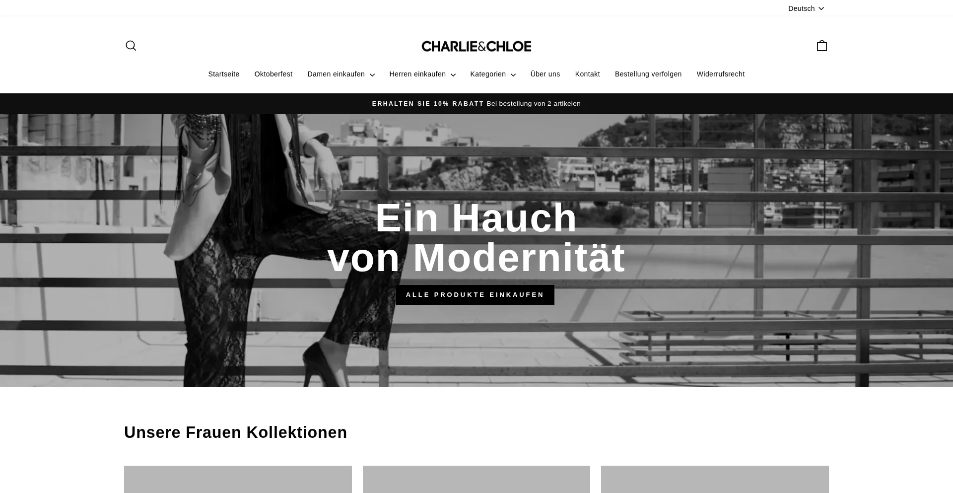 Website screenshot of Charliechloe.com