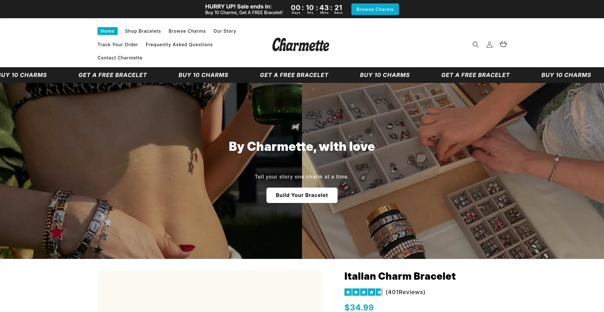 Website screenshot of Charmette.shop
