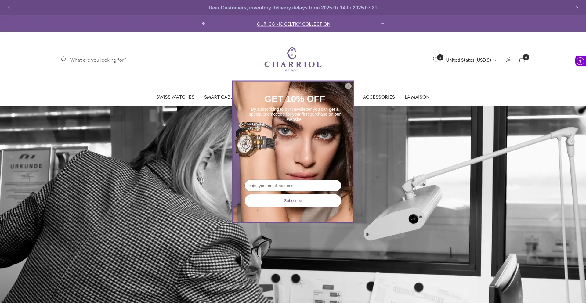 Website screenshot of Charriol.com