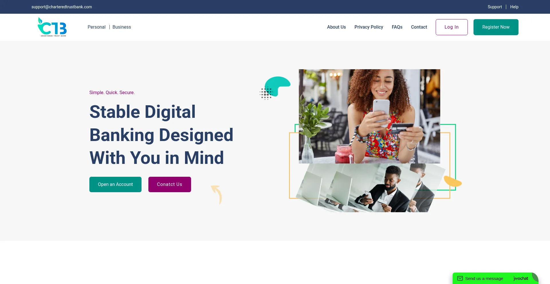 Website screenshot of Charteredtrustpay.com